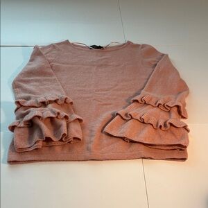 Charter Club Cashmere Rose Bell Ruffle Sleeves Cozy Soft Sweater Size XS